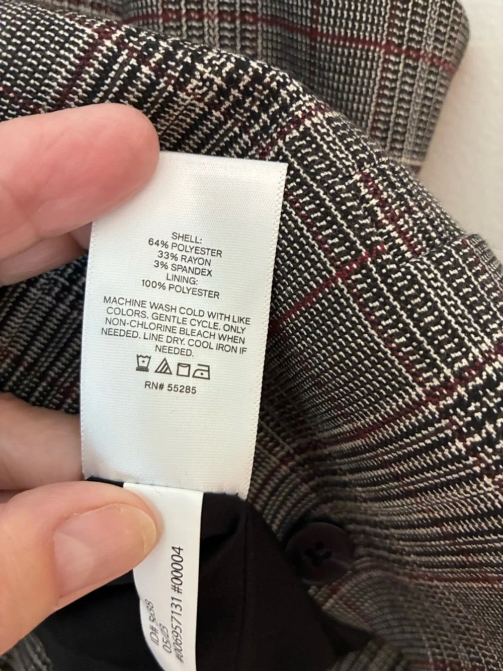 Express Plaid Vest - Gray with Subtle Burgundy Windowpane New